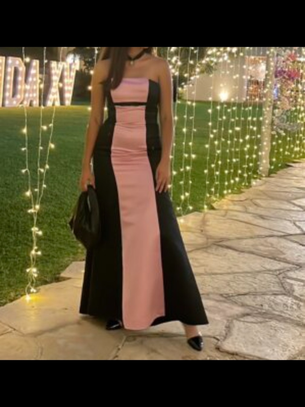 90s Y2K Jessica McClintock Gunne Sax Strapless Black and Pink Panel Evening Gown